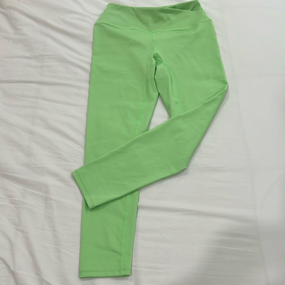 Free People Criss Cross Neon Green Leggings